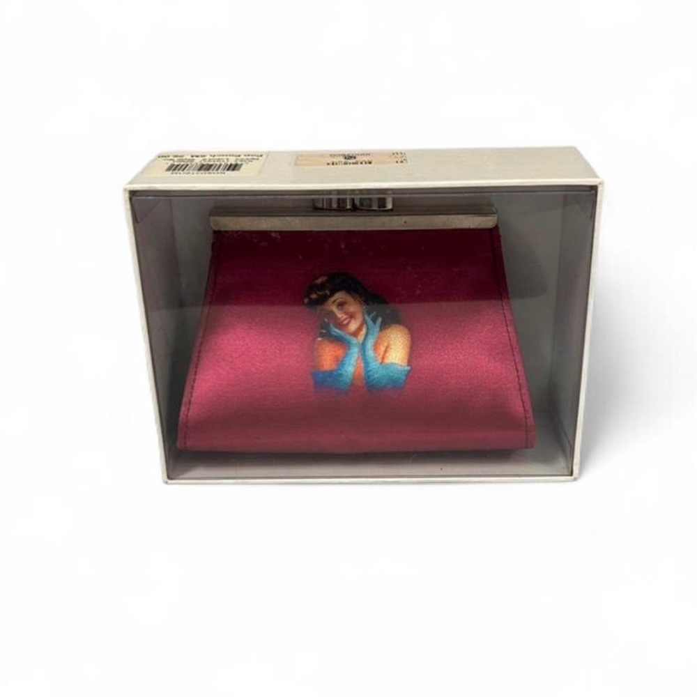 Vibrant Pink Clutch with Retro Art